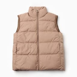 Жилет для девочки MINAKU: Cozy Winter, бежевый, рост 134 см