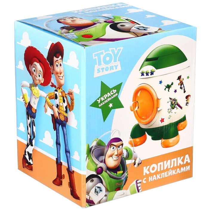 Копилка ракета с набором наклеек, 22.5 см × 18.5 см × 17.5 см, «Игрушки», История игрушек