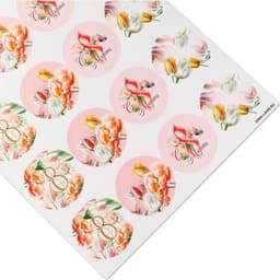 Наклейки для бизнеса и подарков и цветов, «С 8 марта», цветы, 40 шт., 4×4 см