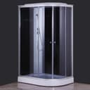 Душевая кабина Comforty 301L, серое стекло, задняя чёрная стеклянная панель, 120×80×215 см
