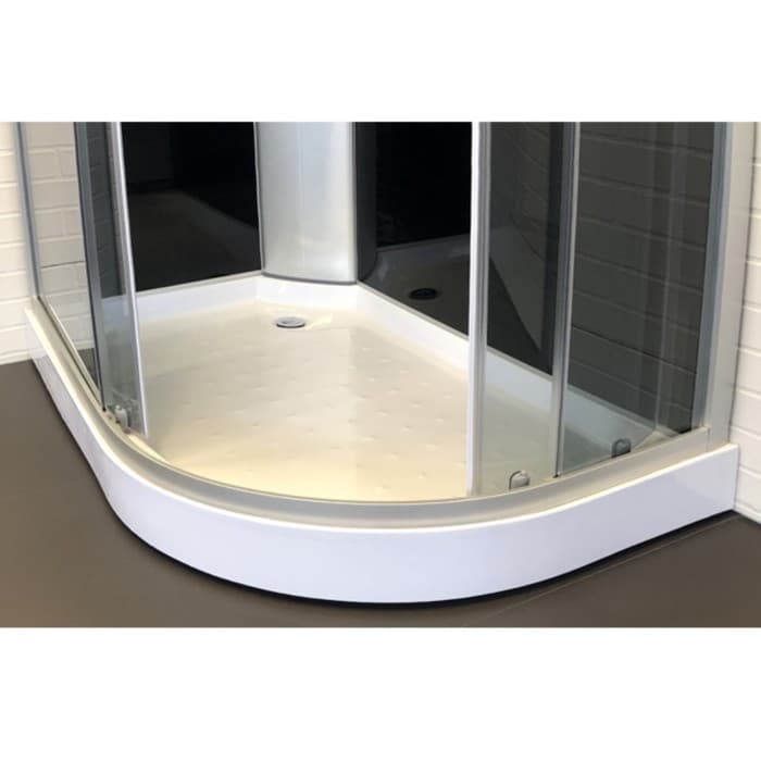 Душевая кабина Comforty 301L, серое стекло, задняя чёрная стеклянная панель, 120×80×215 см