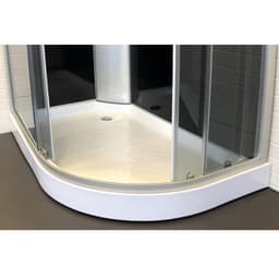 Душевая кабина Comforty 301L, серое стекло, задняя чёрная стеклянная панель, 120×80×215 см