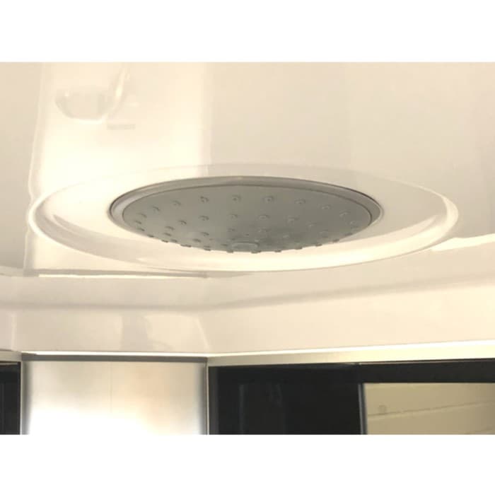 Душевая кабина Comforty 301L, серое стекло, задняя чёрная стеклянная панель, 120×80×215 см