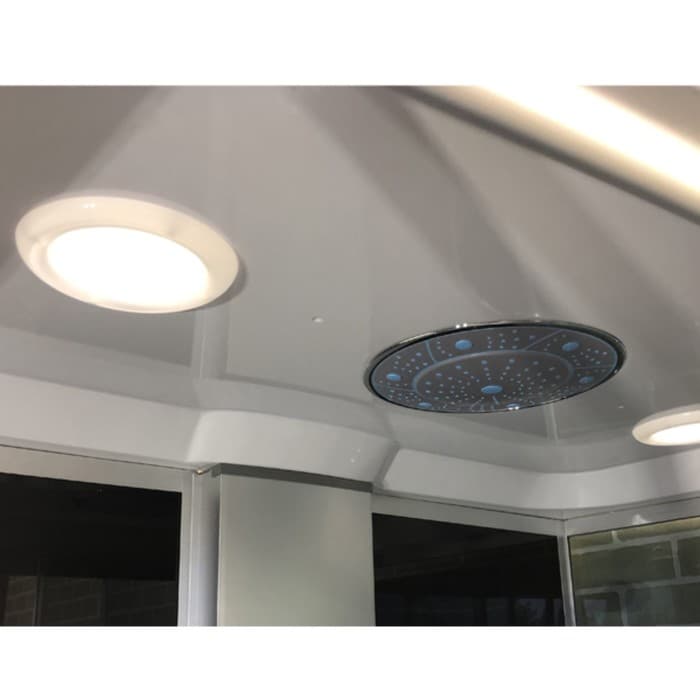 Душевая кабина Comforty 303, серое стекло, задняя чёрная стеклянная панель, 120×80×215 см