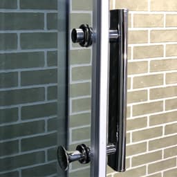Душевая кабина Comforty 303, серое стекло, задняя чёрная стеклянная панель, 120×80×215 см
