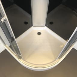 Душевая кабина Comforty 304GG, серое стекло, задняя чёрная стеклянная панель, 90×90×215 см