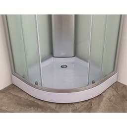 Душевая кабина Comforty 304WG, стекло крезет, задняя белая стеклянная панель, 90×90×215 см