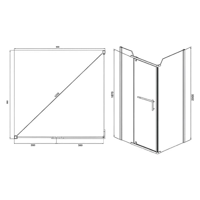 Душевое ограждение Comforty 32N, прозрачное стекло, с поддоном, 90×90×200 см