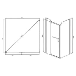 Душевое ограждение Comforty 32N, прозрачное стекло, с поддоном, 90×90×200 см