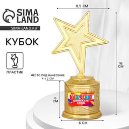 Фигура звезда литая «Выпускник детского сада», 16×6 см