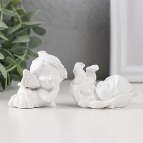 Фигурка полистоун «Малыш-ангел в шапочке из цветка», 5×4.5×5 см, МИКС