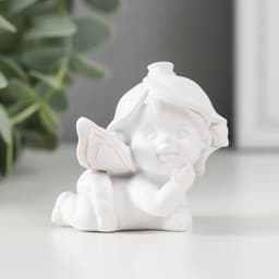 Фигурка полистоун «Малыш-ангел в шапочке из цветка», 5×4.5×5 см, МИКС