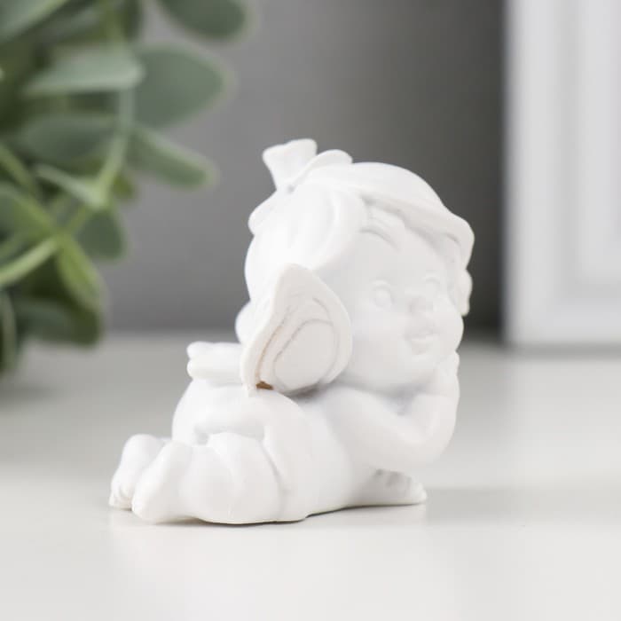 Фигурка полистоун «Малыш-ангел в шапочке из цветка», 5×4.5×5 см, МИКС