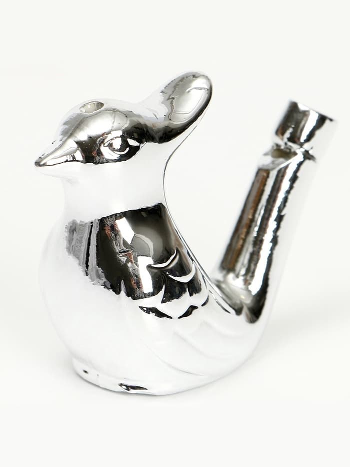 Свистулька керамическая птичка «Серебряная»