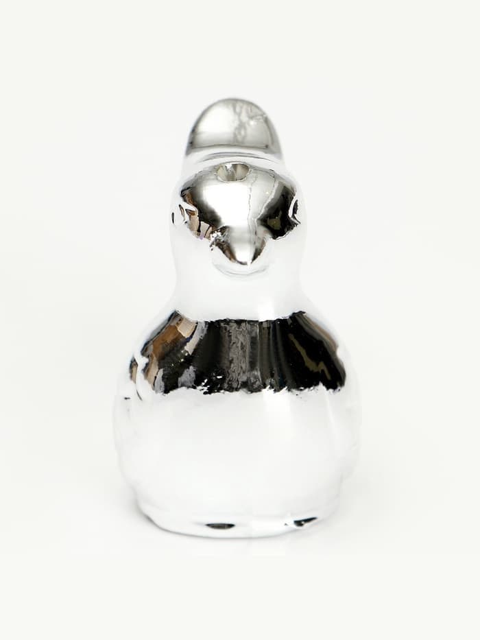 Свистулька керамическая птичка «Серебряная»