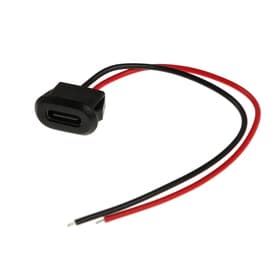 Разъем Type-C с проводом 10 см CARTAGE, 2 pin, 1.5 А, 5 В, черный
