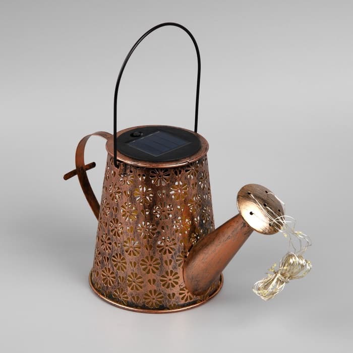 Садовый светильник на солнечной батарее «Лейка», 27×17×11 см, 55 LED, свечение тёплое белое