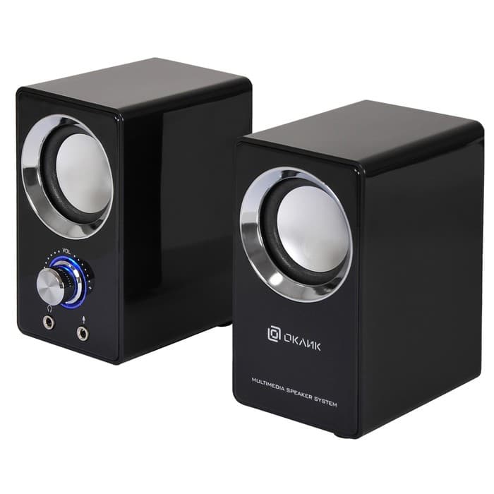 Колонки Oklick OK-116, формат акустики 2.0, 6 Вт, USB, чёрные