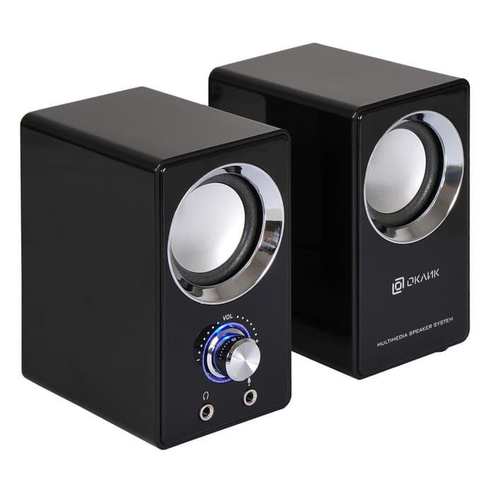 Колонки Oklick OK-116, формат акустики 2.0, 6 Вт, USB, чёрные