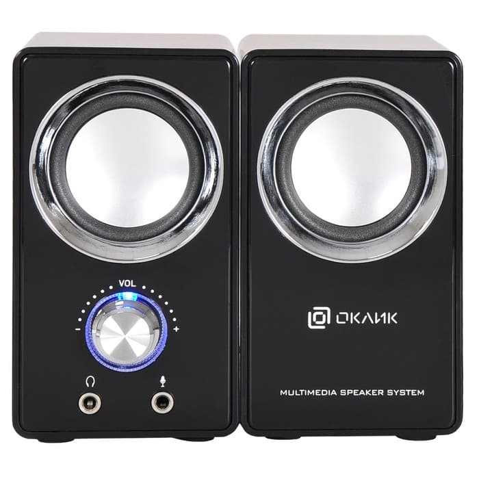 Колонки Oklick OK-116, формат акустики 2.0, 6 Вт, USB, чёрные