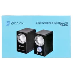 Колонки Oklick OK-116, формат акустики 2.0, 6 Вт, USB, чёрные