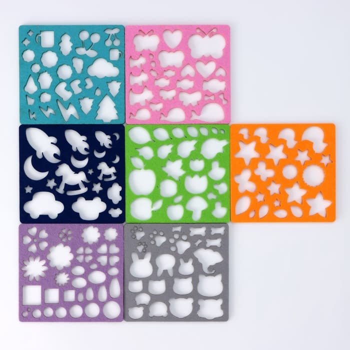 Валяние из шерсти. Набор трафаретов для валяния, 16×16 см, 7 шт.