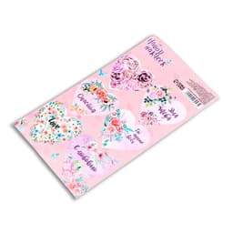 Наклейки для цветов и подарков «С любовью», розовые, 16×7.7 см