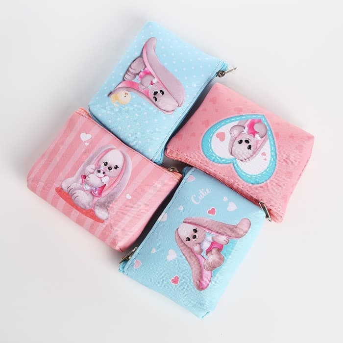 Кошелёк детский для девочки «Милые зайчики», МИКС