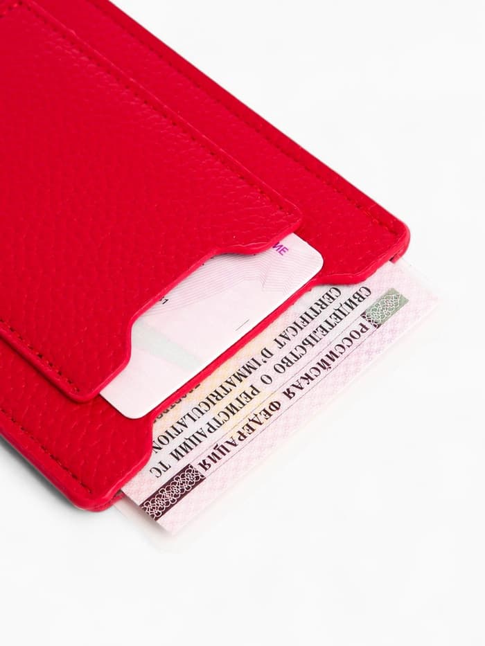 Обложка для автодокументов, красная