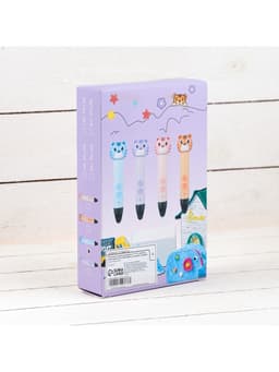 3D ручка Тигрёнок, работа с пластиком PLA, USB кабель питания, голубая