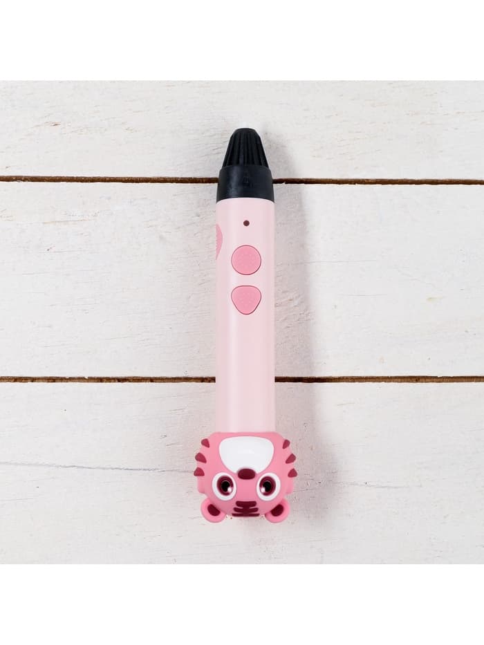 3D ручка Тигрёнок, работа с пластиком PLA, USB кабель питания, розовая