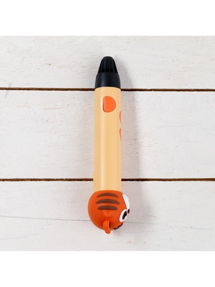 3D ручка Тигрёнок, работа с пластиком PLA, USB кабель питания, оранжевая