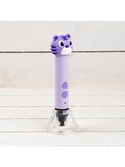 3D ручка Тигрёнок, работа с пластиком PLA, USB кабель питания, фиолетовая