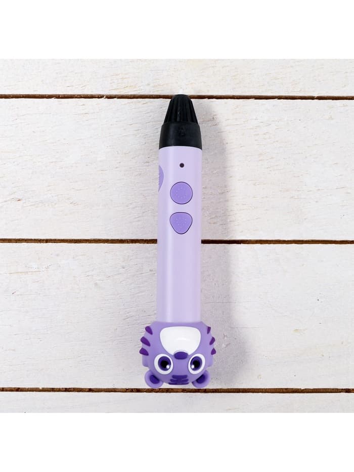 3D ручка Тигрёнок, работа с пластиком PLA, USB кабель питания, фиолетовая