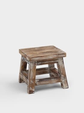 Табурет, 21×21×18 см, дерево албезия, коричневый