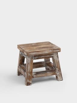 Табурет, 21×21×18 см, дерево албезия, коричневый