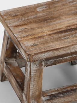 Табурет, 21×21×18 см, дерево албезия, коричневый