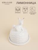 Лимонница SL Home «Пасхальные кролики», 14×14.5 см, доломит, белая