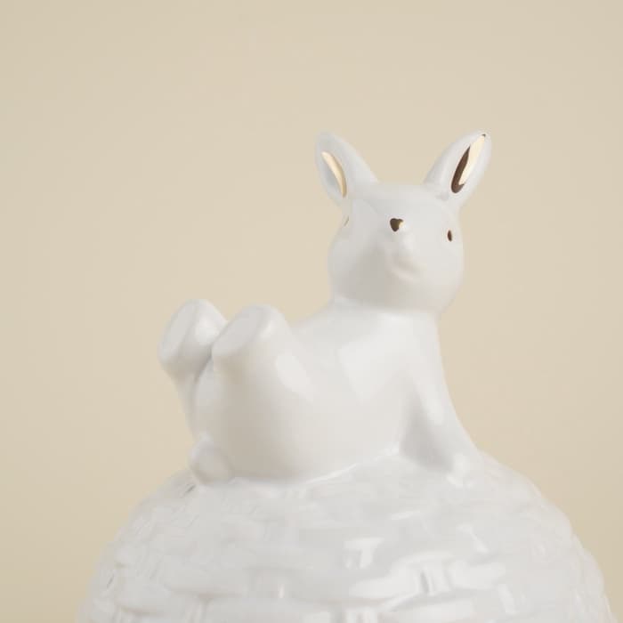 Лимонница SL Home «Пасхальные кролики», 14×14.5 см, доломит, белая