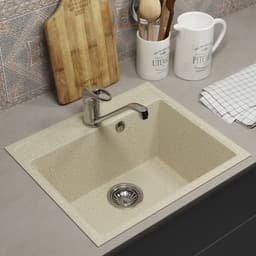 Мойка кухонная из камня Uperwood ECON UPD-408, 002, прямоугольная, цвет 002 бежевая матовая