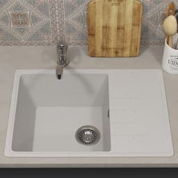 Мойка кухонная из камня Uperwood ECON UPd=506, 001, прямоугольная, цвет 001 белая матовая