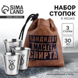 Стопки в чехле «Мастер спирта»: набор 3 шт. × 30 мл