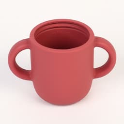 Поильник детский M&B «Try again» с трубочкой, силиконовый, от 5 мес., 200 мл., с ручками, цвет вишневый