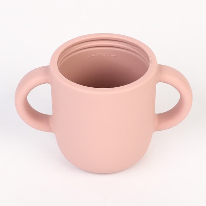 Поильник детский M&B «Try again» с трубочкой, силиконовый, от 5 мес., 200 мл., с ручками, цвет розовый