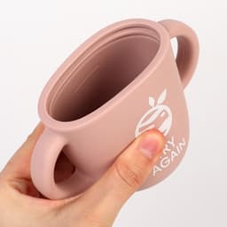 Поильник детский M&B «Try again» с трубочкой, силиконовый, от 5 мес., 200 мл., с ручками, цвет розовый