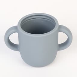 Поильник детский M&B «Try again» с трубочкой, силиконовый, от 5 мес., 200 мл., с ручками, цвет серый