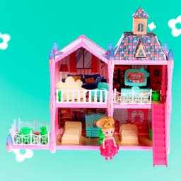 Кукольный домик «Сказочная жизнь на вилле» с куклой, питомцами и аксессуарами