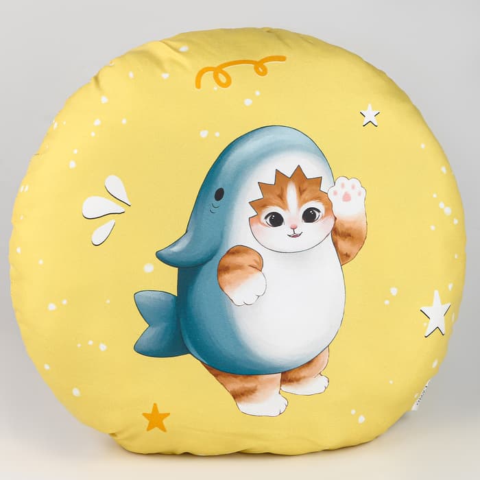 Подушка декоративная «Котик в костюме акулы»