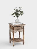 Тумба «Старый Бали», 40×40×60 см, дерево албезия, светло-коричневая