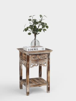 Тумба «Старый Бали», 40×40×60 см, дерево албезия, светло-коричневая